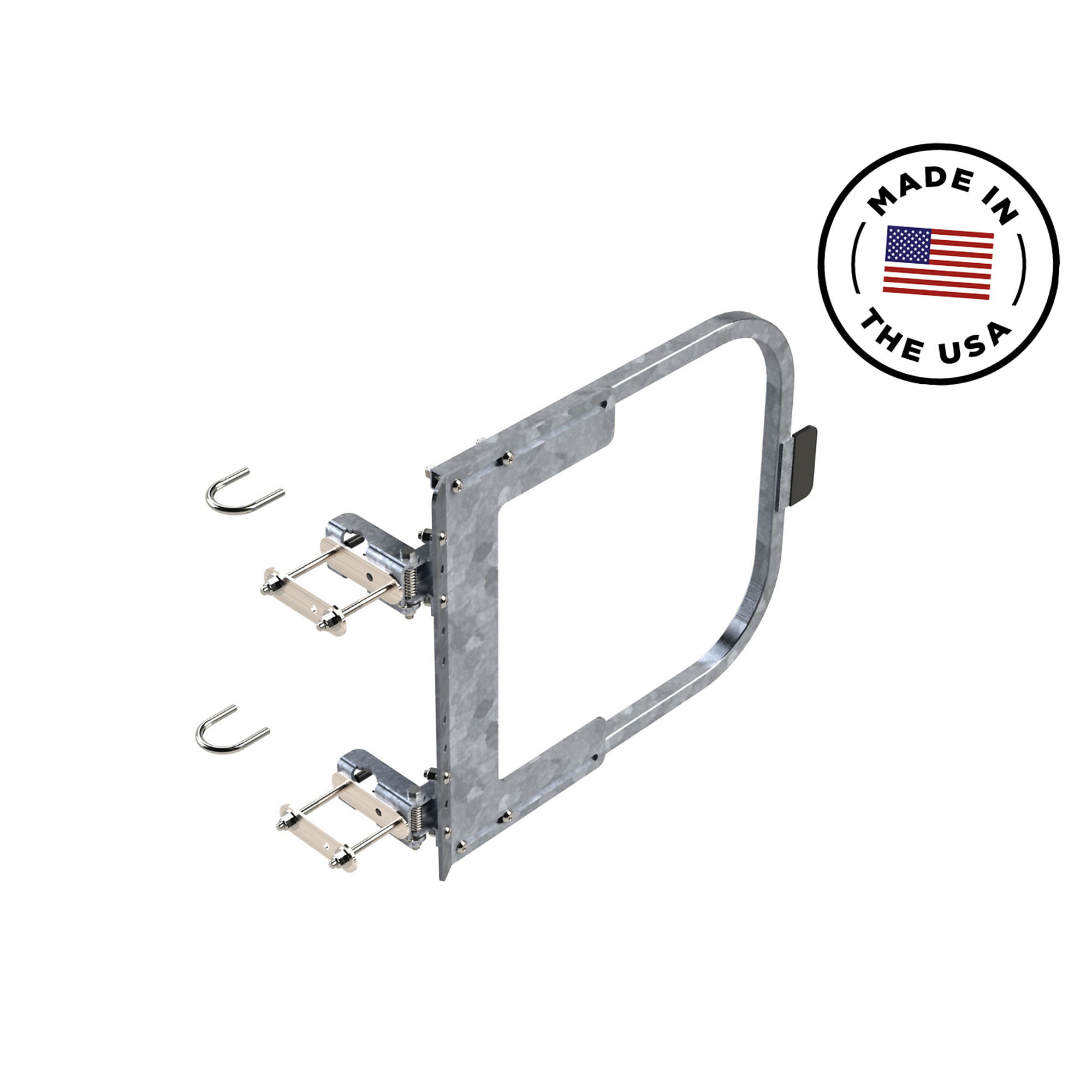 Safety Rail Company Adjustable Self-Closing Gate for Fall Protection 33-39IN, OSHA Compliant, Made in USA